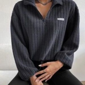 SHEIN soft quarter zip womens sweatshirt size M